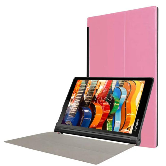 ZZOUGYY Tablet Cover for Lenovo Yoga Tab 3 10 Pro YT3-X90F/M/N/L,Ultra Slim Folio Stand Lightweight Leather Case for Lenovo Yoga Tab3 Plus 10.1" YT-X703F YT-X703M YT-X703L YT-X703N YT-X703H (Pink)