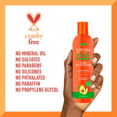 Cantu Avocado Hydrating Curl Activator Cream with Pure Shea Butter, 12 oz (Pack of 2)
