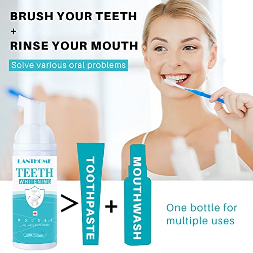 LANTHOME White Foam Teeth Whitening Products (3PCS) Easy to Use Teeth Whitener Foam for White Teeth-Tooth Whitening Mousse