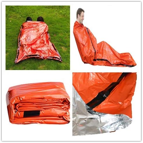 2-Person Emergency Sleeping Bag, Ultra Lightweight Waterproof Thermal Bivy Sack Cover, XL Emergency Shelter Survival Kit for Hiking Outdoor Camping …