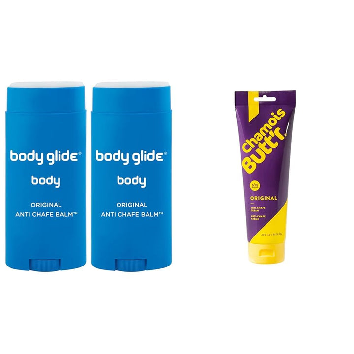 BodyGlide Original Anti Chafe Balm 2pk & Chamois Butt'r Original Anti-Chafe Cream Bundle