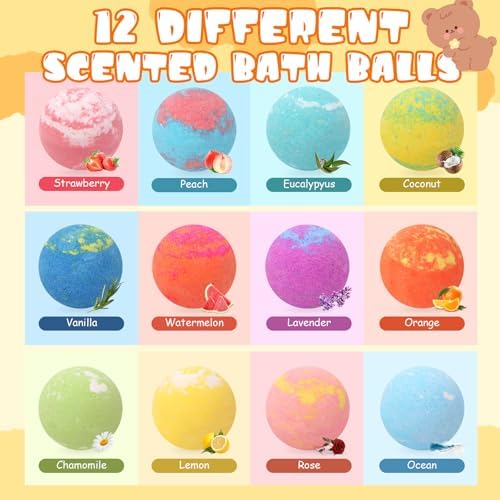Bath Bombs with Bears Toys Inside for Girls Boys Organic Bath Bombs Set for Kids with Surprise Inside Ideal Kids Birthday Christmas Easter Gift