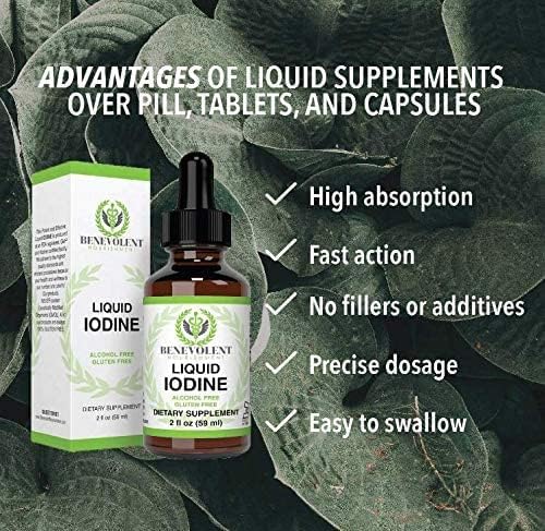 Liquid Iodine Potassium Drops - 1300 Servings | Large 2oz Bottle | Great Taste | 2X Absorption | Just One (1) Drop a Day for Fast Support - Potassium Iodide - Alcohol and Gluten Free