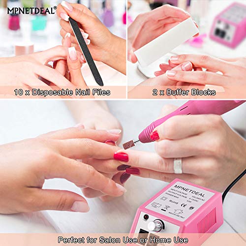 Electric Nail Drills Machine e File Dremel buffers Sanding Bands Bits for Acrylic Nails Gel Polish Glazing Art Set Polisher Grinder Filer Manicure Pedicure Kit máquina uñas acrilicas Pink