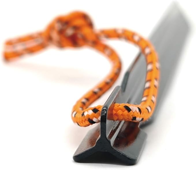 15Pack Tent Stakes, 7075 Aluminum Tent Stakes Heavy Duty, Metal Stakes with Pull Rope, Lightweight Tent Pegs for Backpacking, Durable Camping Tent Accessories, Black