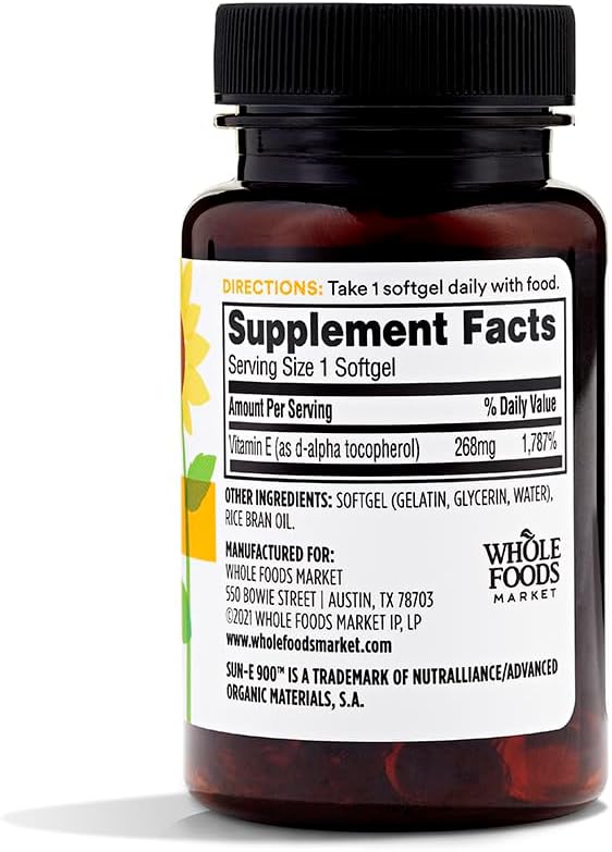 Whole Foods Market, Sunflower Vitamin E, 60 ct