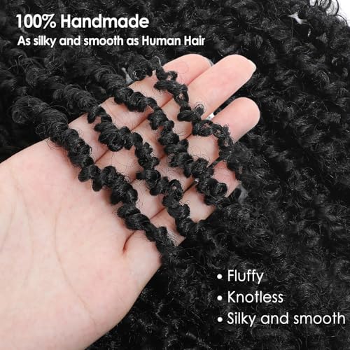 Yanky Twist Crochet Hair - (8+10+12inch)*3,Total 9 packs,Natural Black,Pre-Looped Yankee Twist Mini Passion Twist,Pre-Twisted Micro Spring Twist,Boho Senegalese Twist Crochet Hair with Curly Ends(1B#)