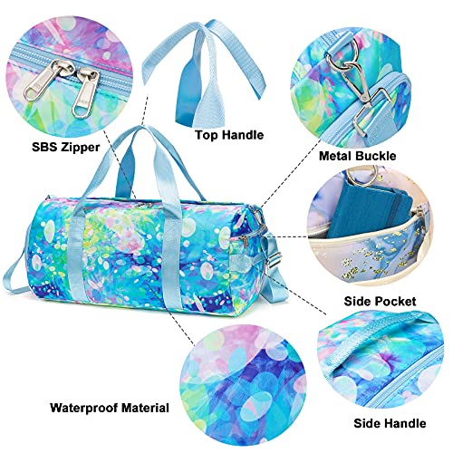 BLUBOON Duffle Bag Girls Kids Cute Gym Bag with Shoes Compartment & Wet Separation Waterproof Sports Overnight Travel Bag