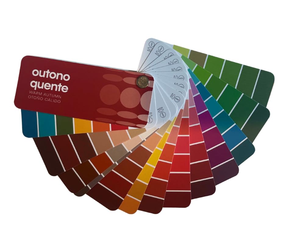 Multilingual Warm Autumn Palette Color Fan by Studio Immagine, Personalized Color Guide for Cost Saving, Smart Shopping, Outfit & Wardrobe Planning; Outono Quente/Otono Calido