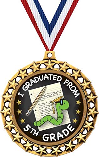 Crown Awards Graduation Medal, 2 1/2" Galaxy Star 5th Grade Graduation Medals, Great Gift 5 Pack Prime