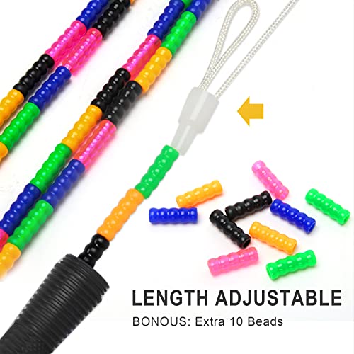 Coolrunner 16 FT Long Jump Rope(2 PACK), Double Dutch Jump Rope, Soft Beaded Skipping Rope for Kids Adults, Plastic Segmented Jump Rope, Long Enough for 4-5 Jumpers(Black)