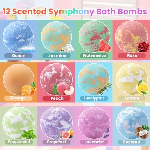 12Pack Ocean Animals Bath Bombs for Kids with Toys Surprised Inside, Organic Natural Bubble Bath Fizzy More Decorations for DIY Fish Tank Birthday Ideal Set for Girls Boys Toddlers