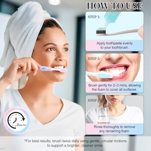 2 Pack Niacinamide Whitening Toothpaste, Nicotinamide White Toothpaste, Gentle Care Deep Stain Removal, Improves Gum Health, Protects Tooth Enamel, Fresh Breath
