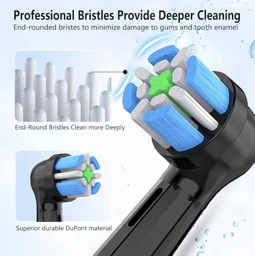 6PCS Oral B iO Toothbrush Head Replacements Compatible with Oral B IO 2/3/4/5/6/7/8/9/10 Series Electric Toothbrushes,Round bristles Cleans Deep and Protect Teeth and Gums, Black