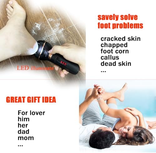 Electric Foot Callus Remover- Long Service Time, Rechargeable Electronic Foot File- Ideal Gift, Professional Pedicure Tools, Waterproof Foot Scrubber, Pedicure Kit Feet Care for Dead Skin (Black)