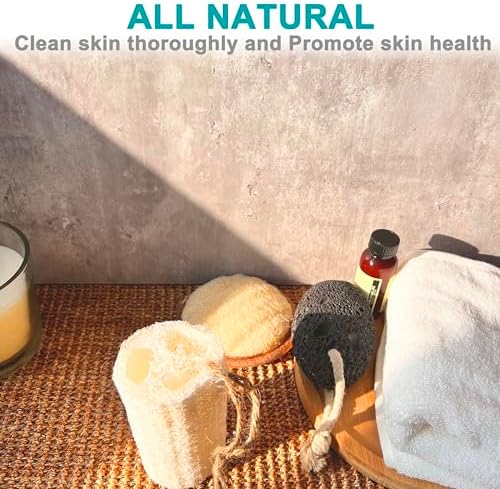 Mr.Cui'shop 24 Pack Bulk 4" 100% Natural Exfoliating Loofah Bath Sponge Scrubber, Great for Skin Care in The Bath, Spa or Shower - Deep Clean & Invigorate Your Skin - Remove Dead Skin Cells