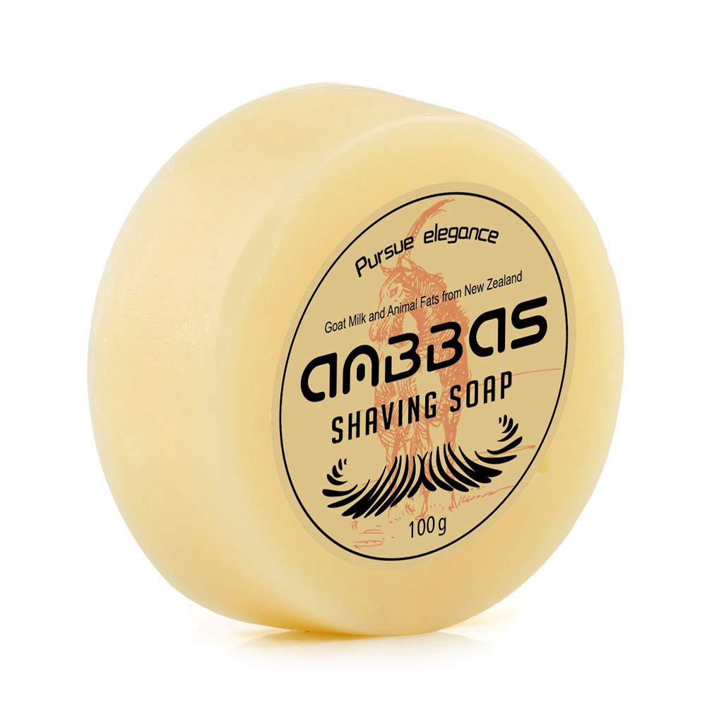 Anbbas Shave Soap Goat Milk 100G From New Zealand For Beard Barber Traditional Wet Shaving (1Pc, 3.5 Oz)