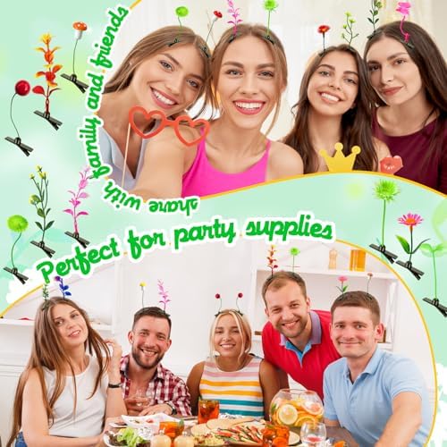120 Pieces Bean Sprout Hair Clips,Funny Plant Hairpins,Mixed Style Flower Butterfly Mushroom Little Grass Barrette Hair Accessories for Women,Girls,Kids,Party