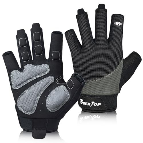 Seektop Workout Gloves for Men and Women, Weight Lifting Gloves with Full Protection, Excellent Grip, Gym Gloves, Breathable Exercise Gloves for Weightlifting, Fitness, Training (Black, Small)