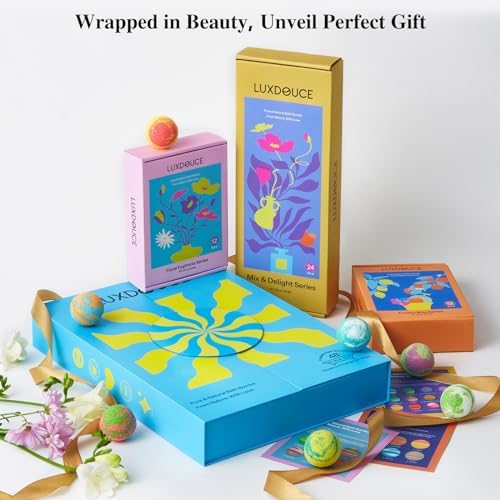 48 Pack Bath Bombs Gift Set – Aromatic Bubble Bombs with 18 Scents, SPA Relaxing & Skin Nourishing, Ideal Self-Care Gifts for Women, Wife, Grandma, or Daughter on Birthdays or Summer Occasions