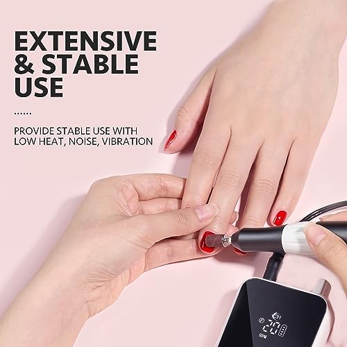 GAOY Cordless Nail Drill, Electric Nail File with 6 Drill Bits for Acrylic and Gel