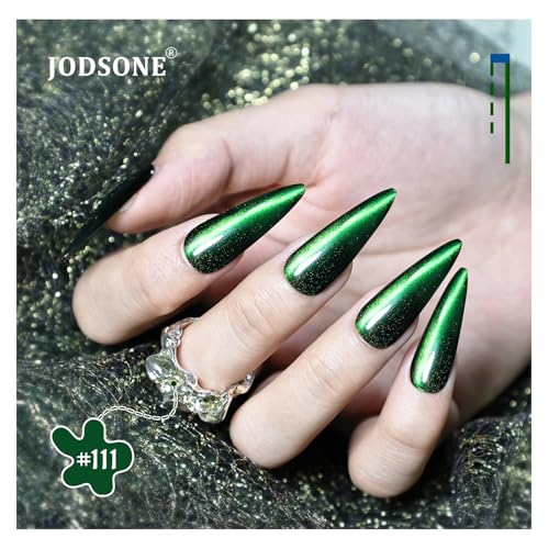 JODSONE Cat Eye Gel Nail Polish 10 Colors (with Base Coat Top Coat Magnet Stick) Glazed Amber Cat Eye Gel for Home DIY