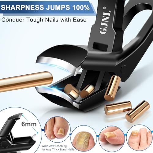 Toenail Clippers for Seniors Thick Toenails, Wide Jaw Toe Nail Clippers and Angled Head Toenail Clippers for Thick Toenails, Professional German Nail Clippers for Men Novelty Gifts, Women&Pregnant
