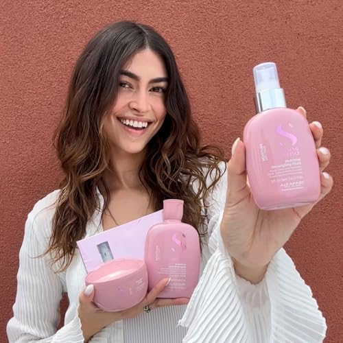 Alfaparf Milano Semi di Lino Moisture Nutritive Leave-In Hair Detangler with Thermal Protection - Professional Detangling Spray Conditioner for Dry Hair - Vegan Formula - Softens Hair (4.23 Fl Oz)