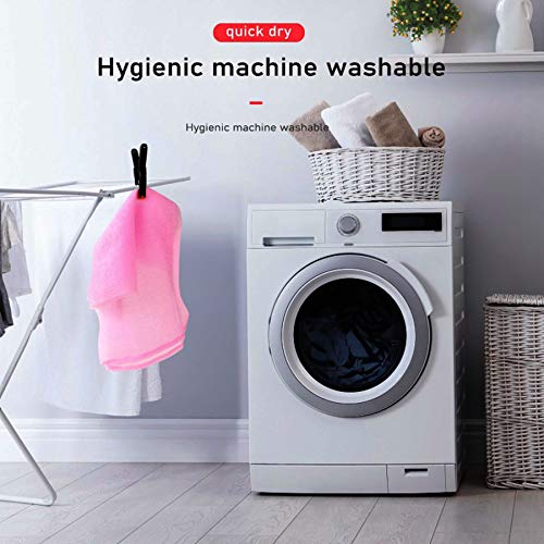 ARCH&M Exfoliating Washcloth Body Scrubber Back Scrubber for Shower Japanese Beauty Washcloth Bath Wash Cloth Korean Exfoliation Luffah Towel Net Sponge Loofah Scrub 3 Pack (Black x 3)