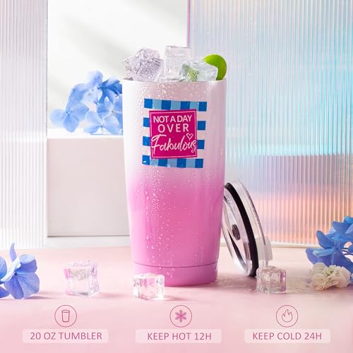 Birthday Gifts for Women, Happy Birthday Gifts Basket, Not A Day Over Fabulous Tumbler Gift Set, Gift Baskets for Her, Wife, Sister, Mom, Bestie, Coworker, Daughter