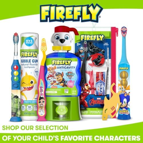 FIREFLY Clean N' Protect, Sonic The Hedgehog Toothbrush with 3D hygienic Cover, Premium Soft Bristles, Anti-Slip Grip Handle, Battery Included, Ages 3+, 3 Piece Set (Pack of 1)