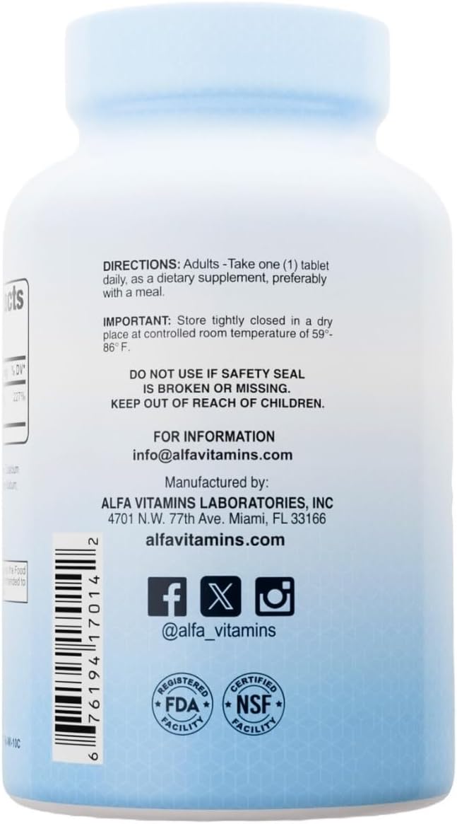 Zinc Gluconate 200 mg by Alfa Vitamins - Boost Immune System - Promote Healthy Skin - 100 Tablets