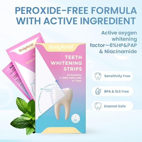 Teeth Whitening Strips, 7/14 Day Treatments, White Strips for Teeth Whitening, Residue-Free, Enamel Safe, Intensive Whitening, Rinse-Free (14 Count)