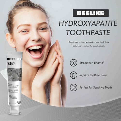 7.5% Hydroxyapatite Toothpaste – Strengthens Enamel, Protects Gums & Freshens Breath – Fluoride-Free, Ideal for Sensitive Teeth, 120g (3)