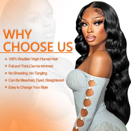 12A Human Hair Bundles 26 28 30 Inch Body Wave Bundles Human Hair 100% Unprocessed Brazilian Virgin Hair 3 Bundle Weave Human Hair Extensions Real Human Hair for Women Natural Black