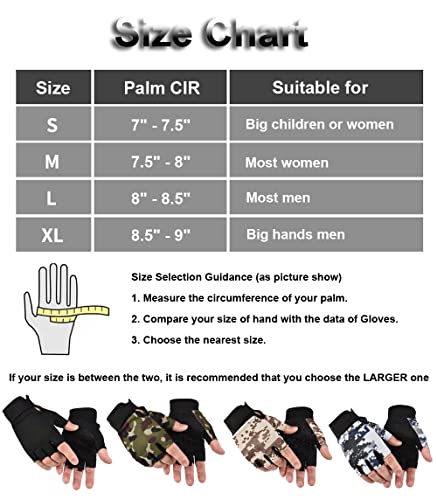 Fingerless Gloves Bicycle Gloves, Tactical Gloves Airsoft Gloves Training Gloves Fishing Gloves, Biking Gloves Men & Women (Black, Small)