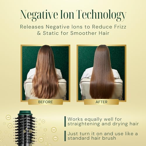 Asani Hot Air Brush - Multipurpose Blow Dryer Brush with Interchangeable Heads, Heated Round Brush for Curling or Straightening, Volumizer and Styling Tool for All Hair Types