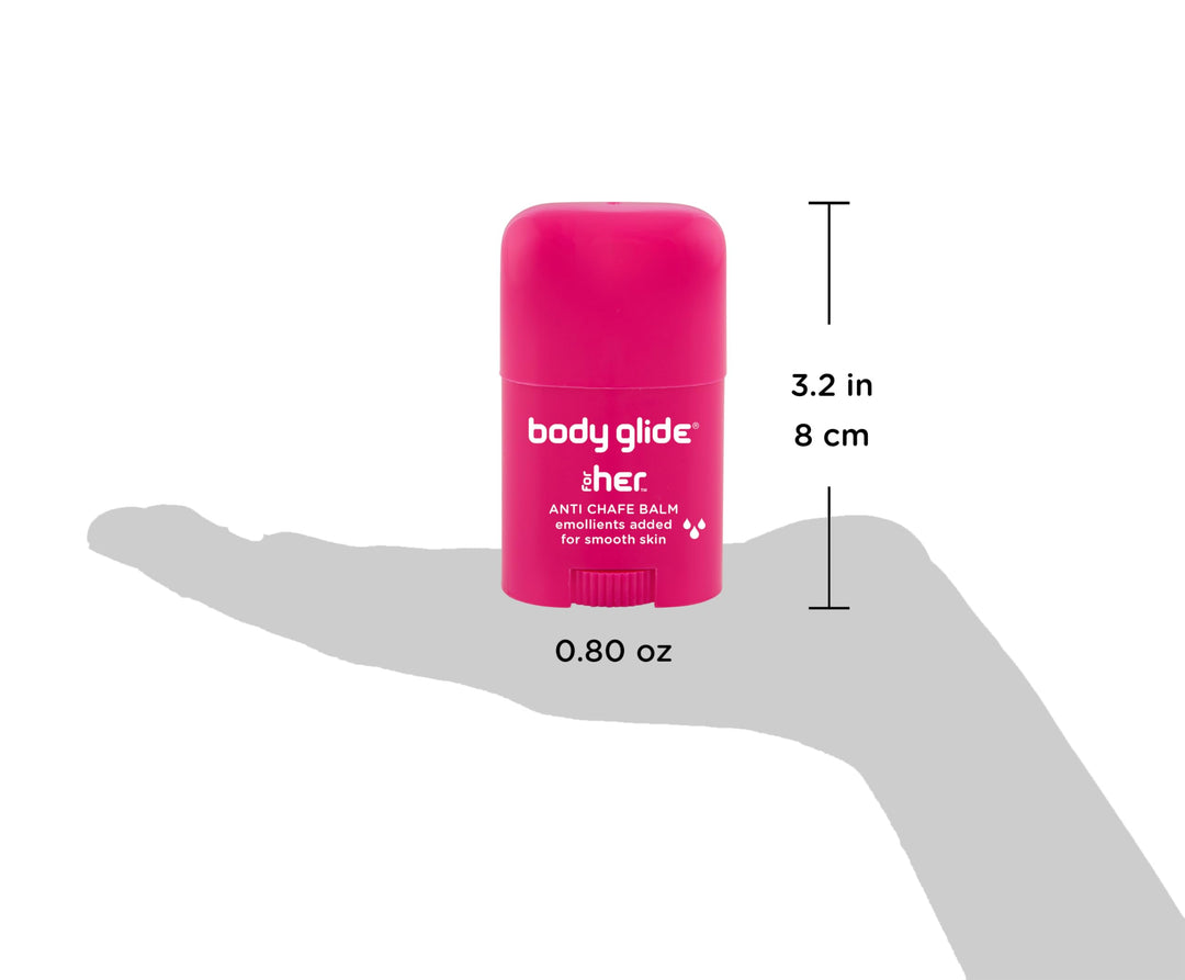 BodyGlide Original Anti Chafe Balm 2.5oz + For Her Anti Chafe Balm 0.8oz Skin Protection Bundle