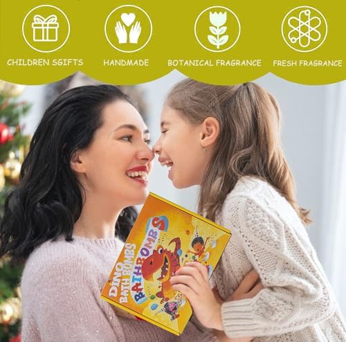 Dino Egg Bath Bombs for Kids-Surprise Inside Plus Dinosaur Puzzle-Dinosaur Gifts for 3 4 5 6 7 and 8 Year Old Boys and Girls Kids Gifts - Perfect for Birthdays, Children's Day and Christma,Easter