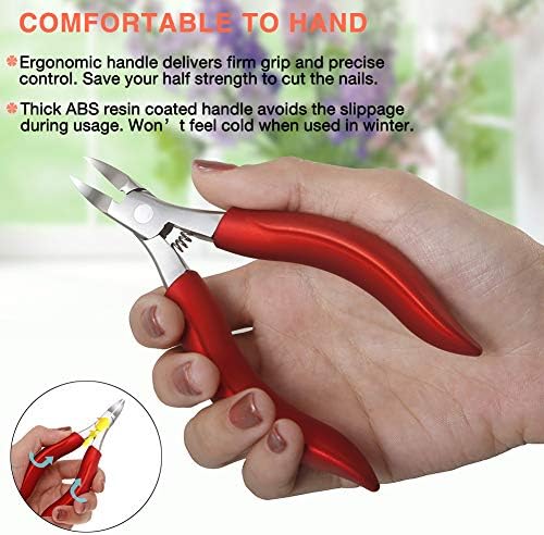 BEZOX Ingrown Nail Clippers - Precision Thick Toenail Clipper for Ingrown and Curly Nails, Comfort Grip Fingernail Clipper, Ergonomic Handle Toenail Scissors for Seniors