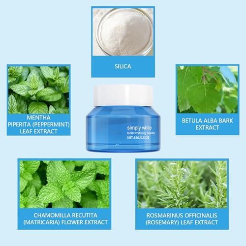Teeth Whitening Deluxe Powder, Stain Removal, No Sensitivity, Mint Flavor, 2 PCS