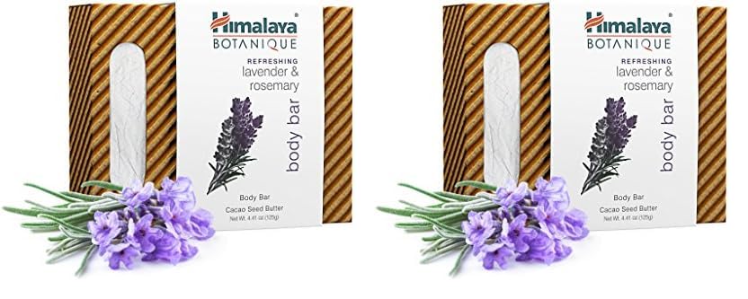 Himalaya Botanique Refreshing Lavender & Rosemary Body Bar for Calming Comfort & Ultra Moisturized Skin, 4.41 oz (Pack of 2)