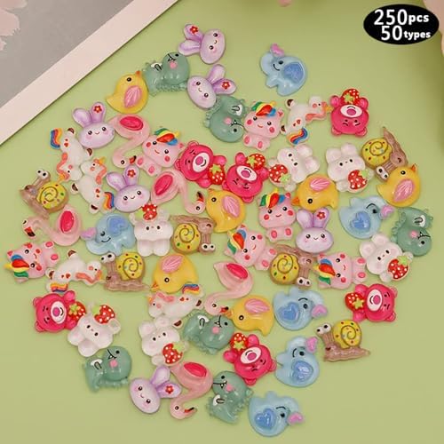 250pc 3D Nail Charms Set - Diverse Shapes & Colors for Acrylic Nails & DIY Crafts (#2)