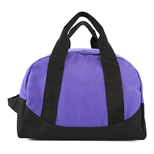 Dalix 12" Mini Two Tone Duffle Bag in Purple and Black