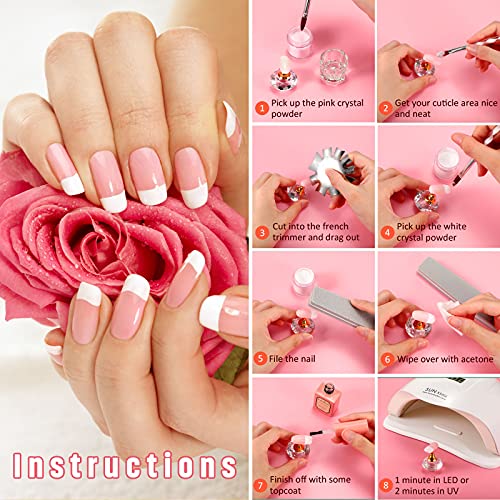 12 Pieces French Nail Trimmer Stainless Steel French Tip Cutters Smile Line Cutter Edge Manicure DIY Plate Module with 2 Handles Cutting Knife and 5 Spare Blade for Acrylic Nail(Silver)