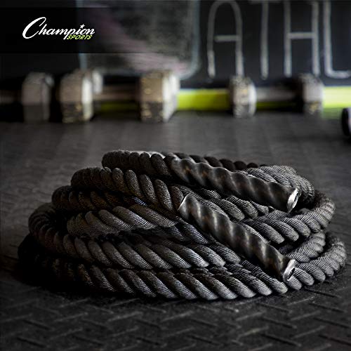 Champion Sports RPT1540 Heavy Training Rope: Rhino Poly Strength & Conditioning Heavy Gym Battle Ropes - Cardio, Cross Training, Weight Training & Crossfit - 1.5" x 40'