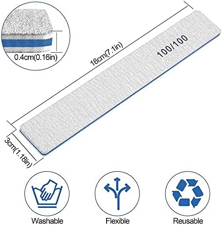 50 PCS Nail File Professional, 100/100 Grit Nail Files Reusable for Acrylic Nail, Double Sided Nail File for Fake Nail, Suitable for Nail Tech or Pet