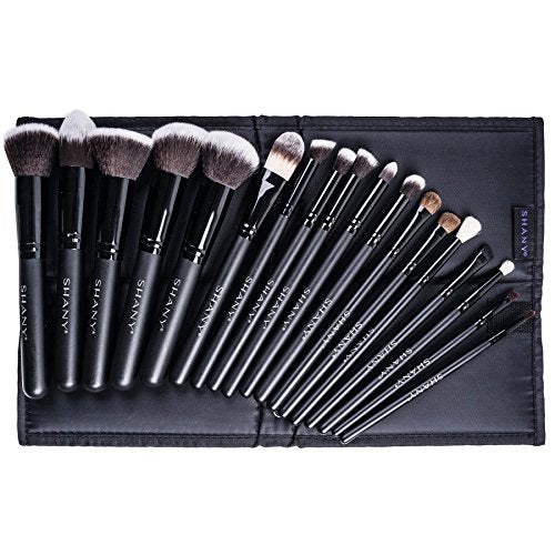SHANY Makeup Brushes Artisan Easel Elite Cosmetics Make up Brush Set, Complete Kabuki Makeup Brush Set with Standing Convertible Makeup Brush Holder Storage - 18 pcs