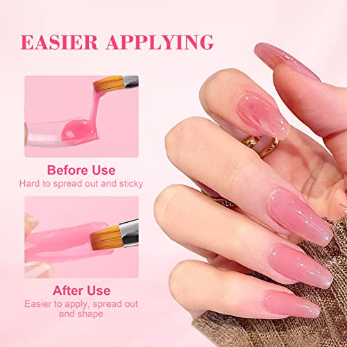 Saviland Slip Solution for Poly Gel Nails 4.06oz Liquid Anti-stick Gel Solution Kit for Beginners with Art Brush and Cup for Home DIY