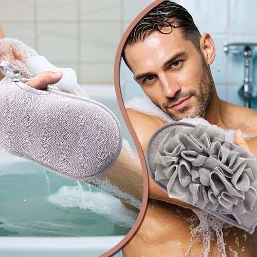 【New Upgrade】 Extra Large 2 Packs Bath Sponge, Sponge Loofah Body Scrubber, Shower Pouf Cleaning Loofah Sponge, Shower Use Sponge for Body Wash Bathroom, More Suitable for Men